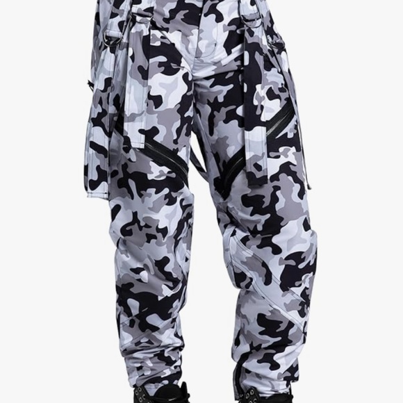 Balera Pop Star Camouflage Print Dance Pants – Gray, Adult Medium - Picture 2 of 7